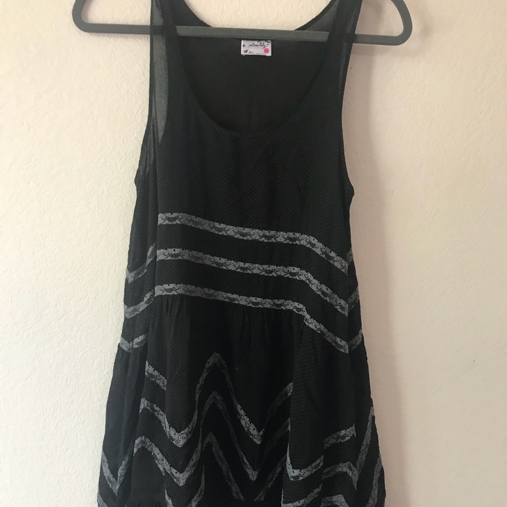 🚫SOLD Free People• Black Voile & Lace Trapeze